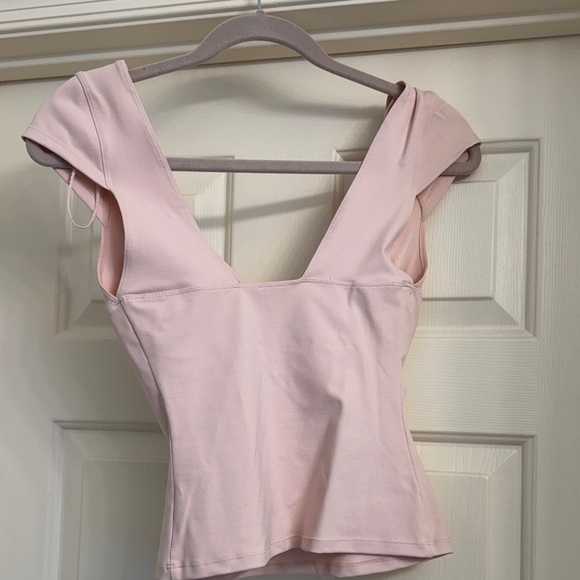 Free People Pink V-Neck Top - Picture 3 of 4